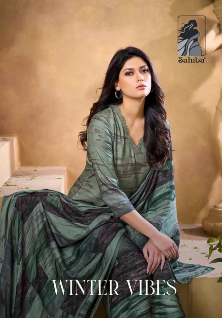 Winter Vibes By Sahiba Printed Pashmina Dress Material Wholesale Market In Surat